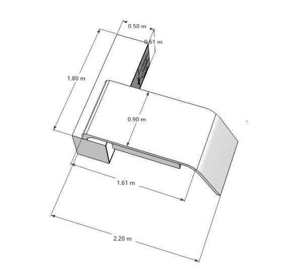 Escritorio ejecutivo con  credenza lateral integrada OF20E3401 - Imagen 3