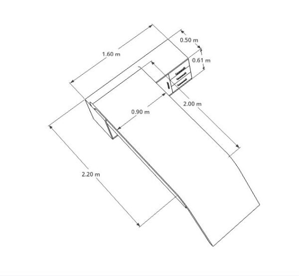 Escritorio ejecutivo con  credenza lateral integrada OF20E3401 - Imagen 4